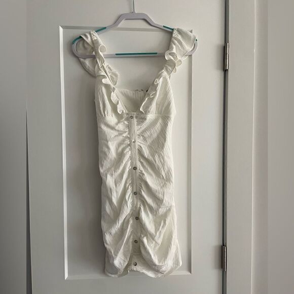 NWT Blue Blush Off White Ruffle Mini Dress - Picture 3 of 4